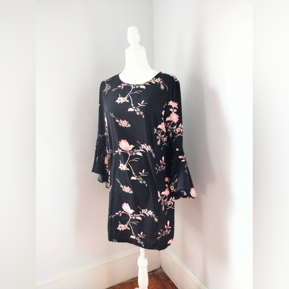 Leith Black and Pink Floral Dress - Picture 3 of 5